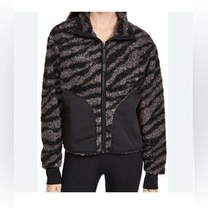 Varley Los Angeles Napoli Black Gray Zebra Sherpa Full zip Size S